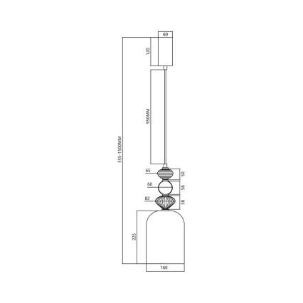 LED-Hängeleuchte an Schnur ARTE LED/12W/230V d 16 cm schwarz