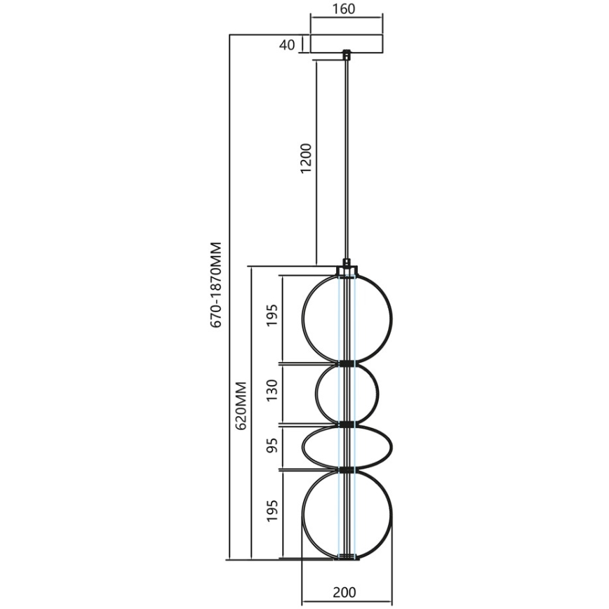 LED-Hängeleuchte an Schnur DAPHNE LED/36W/230V golden