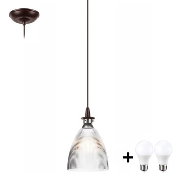 LED-Hängeleuchte an Schnur JODI 1xE27/60W/230V bronzen