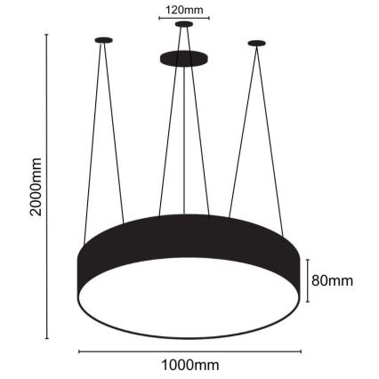 LED-Hängeleuchte an Schnur LED/100W/230V 4000K d 100 cm