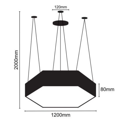 LED-Hängeleuchte an Schnur LED/120W/230V 4000K d 120 cm