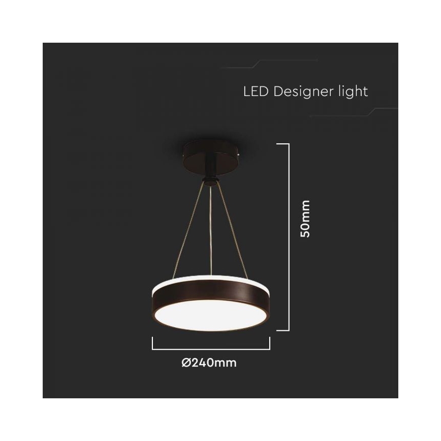 LED-Hängeleuchte an Schnur LED/12W/230V 4000K schwarz
