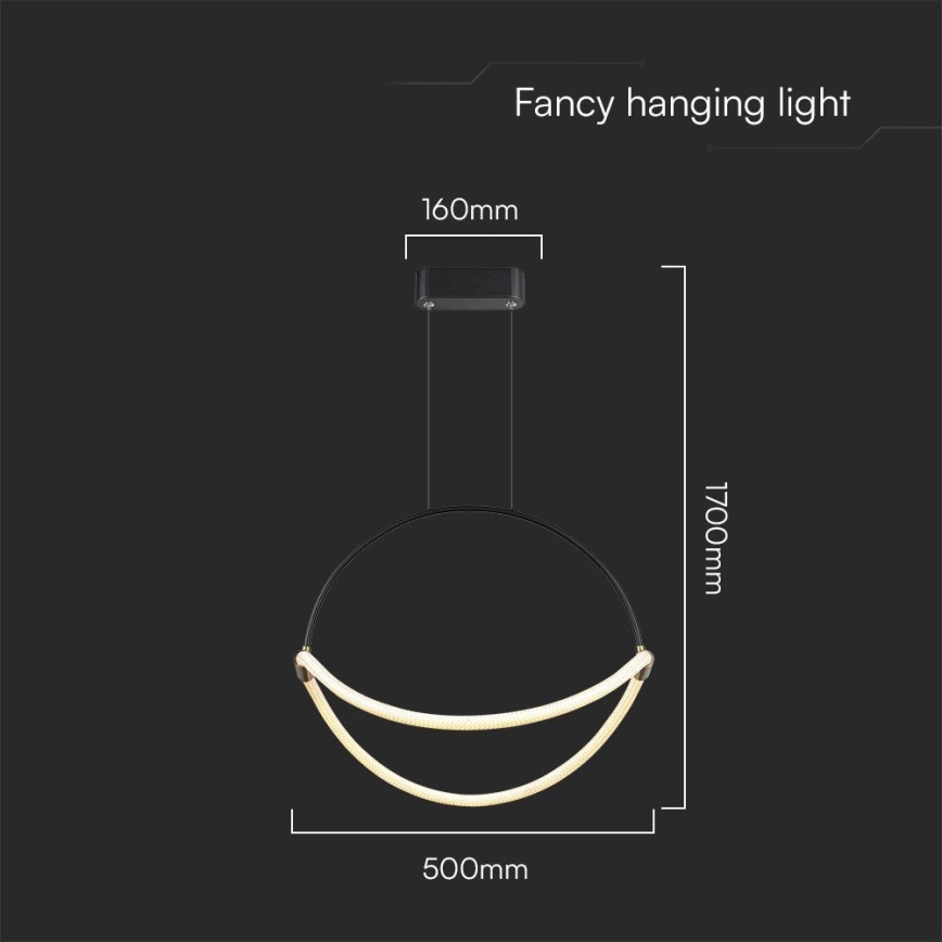 LED-Hängeleuchte an Schnur LED/16W/230V 3000K d 50 cm
