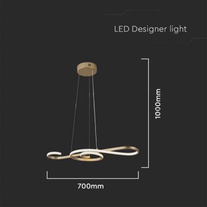 LED-Hängeleuchte an Schnur LED/18W/230V 3000K golden