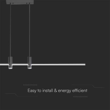 LED-Hängeleuchte an Schnur LED/19W/230V 3000K schwarz