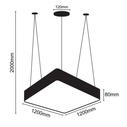 LED-Hängeleuchte an Schnur LED/240W/230V 4000K 120x120 cm