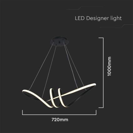 LED-Hängeleuchte an Schnur LED/24W/230V 3000K schwarz