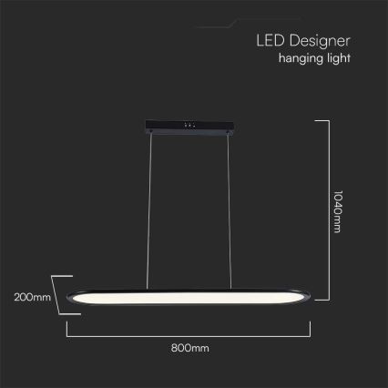 LED-Hängeleuchte an Schnur LED/24W/230V 4000K schwarz