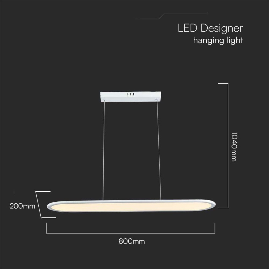 LED-Hängeleuchte an Schnur LED/24W/230V 4000K weiß