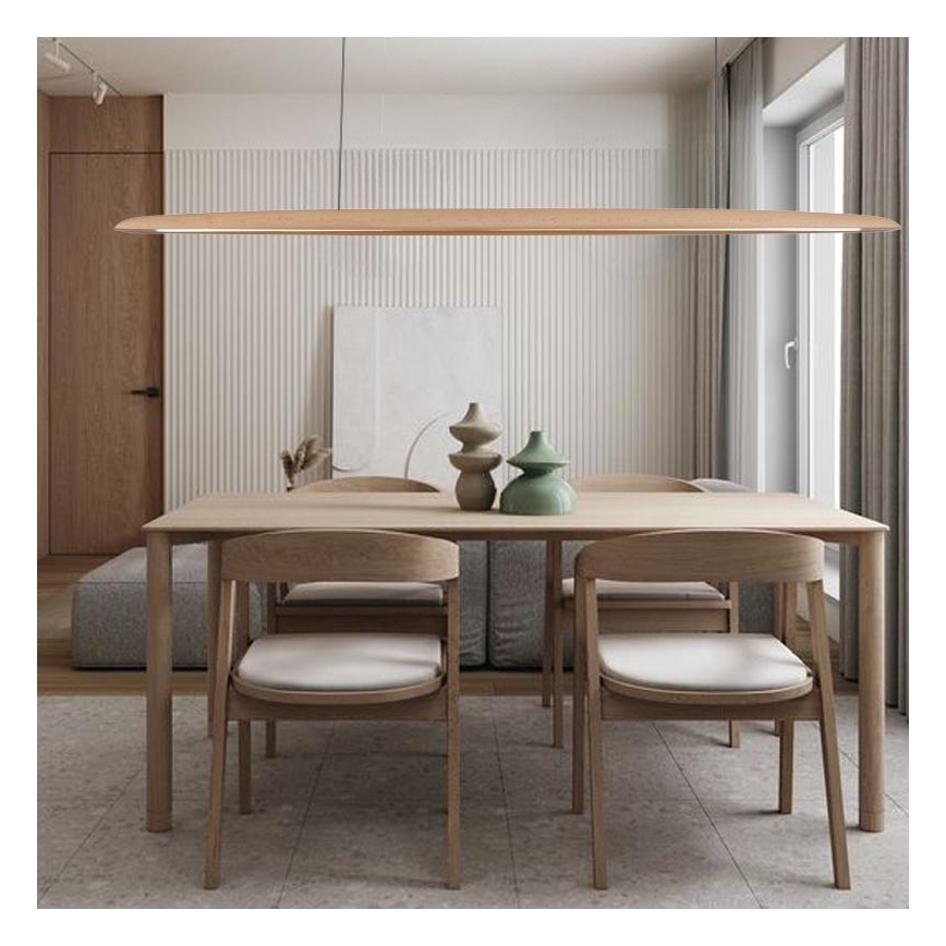 LED-Hängeleuchte an Schnur LED/26W/230V 4000K 150 cm Buche/Massivholz