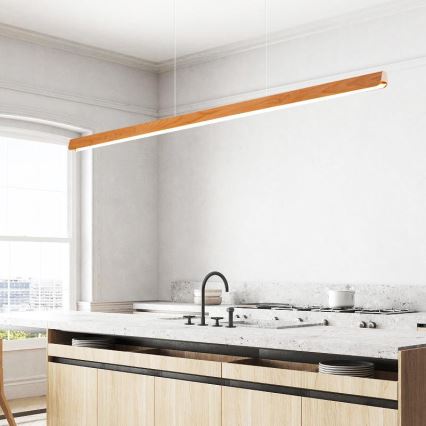 LED-Hängeleuchte an Schnur LED/26W/230V 4000K 150 cm Buche/Massivholz