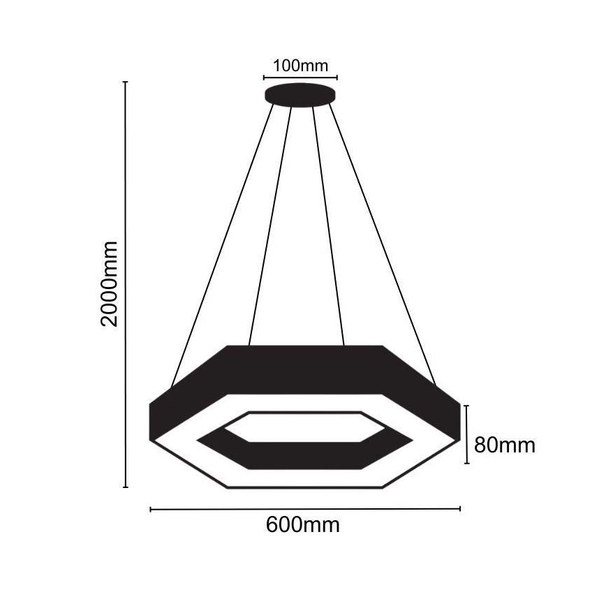 LED-Hängeleuchte an Schnur LED/28W/230V 4000K d 60 cm