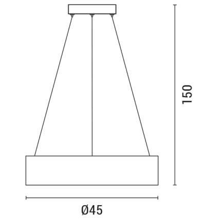 LED-Hängeleuchte an Schnur LED/30W/230V 3000K d 45 cm schwarz/Eiche