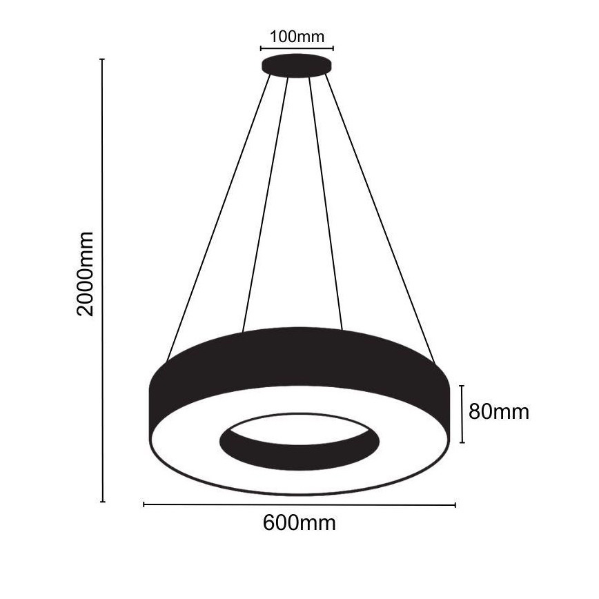 LED-Hängeleuchte an Schnur LED/30W/230V 4000K d 60 cm
