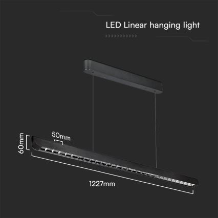 LED-Hängeleuchte an Schnur LED/36W/230V 3000/4000/6400K schwarz