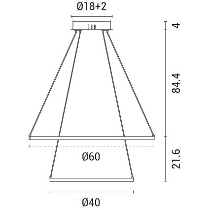 LED-Hängeleuchte an Schnur LED/37W/230V 3000K schwarz