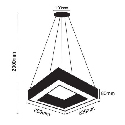 LED-Hängeleuchte an Schnur LED/55W/230V 4000K 80x80 cm