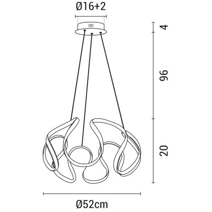 LED-Hängeleuchte an Schnur LED/60W/230V 3000K schwarz