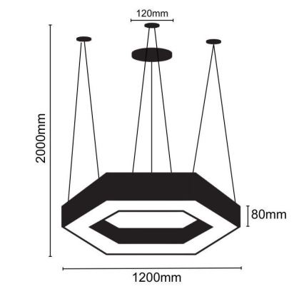 LED-Hängeleuchte an Schnur LED/60W/230V 4000K d 120 cm