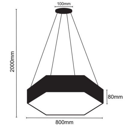 LED-Hängeleuchte an Schnur LED/70W/230V 4000K d 80 cm