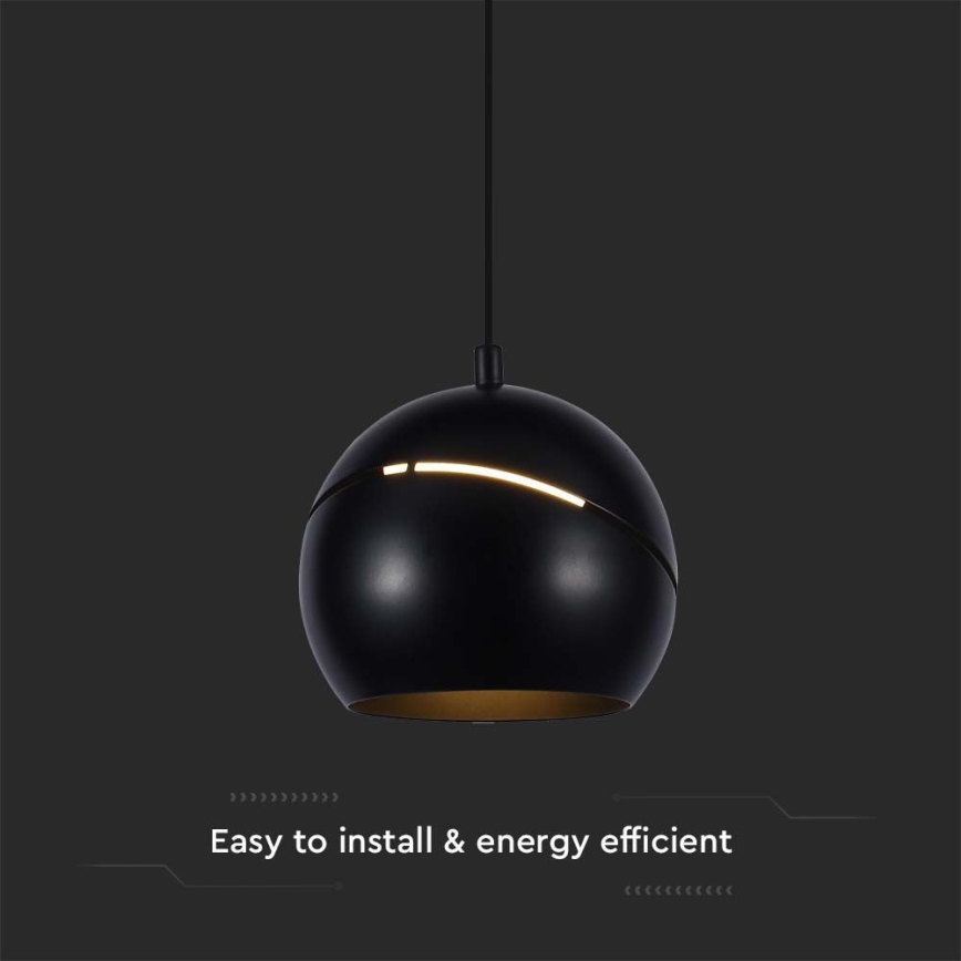 LED-Hängeleuchte an Schnur LED/8,5W/230V 3000K schwarz