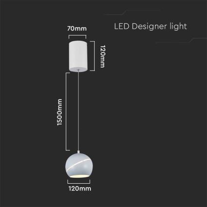 LED-Hängeleuchte an Schnur LED/8,5W/230V 3000K weiß