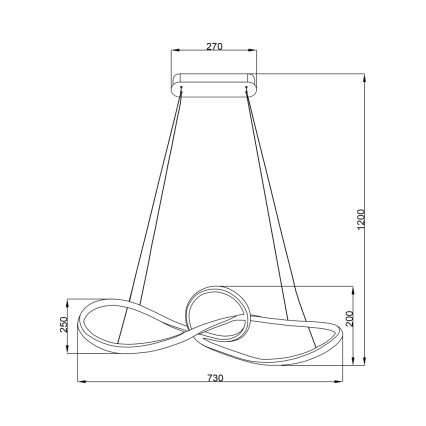 LED-Hängeleuchte an Schnur MARCO LED/42W/230V glänzendes Chrom