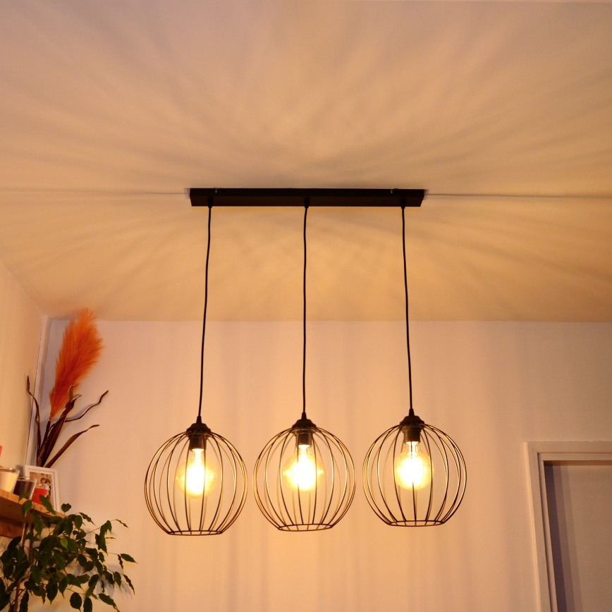 LED-Hängeleuchte an Schnur MERCURE 3xE27/15W/230V