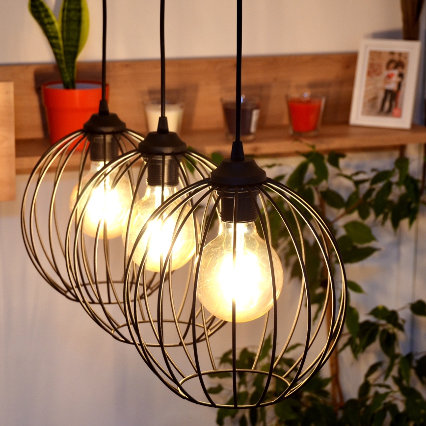 LED-Hängeleuchte an Schnur MERCURE 3xE27/15W/230V