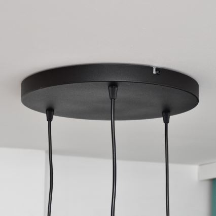 LED-Hängeleuchte an Schnur MERCURE 3xE27/15W/230V ø 50 cm schwarz