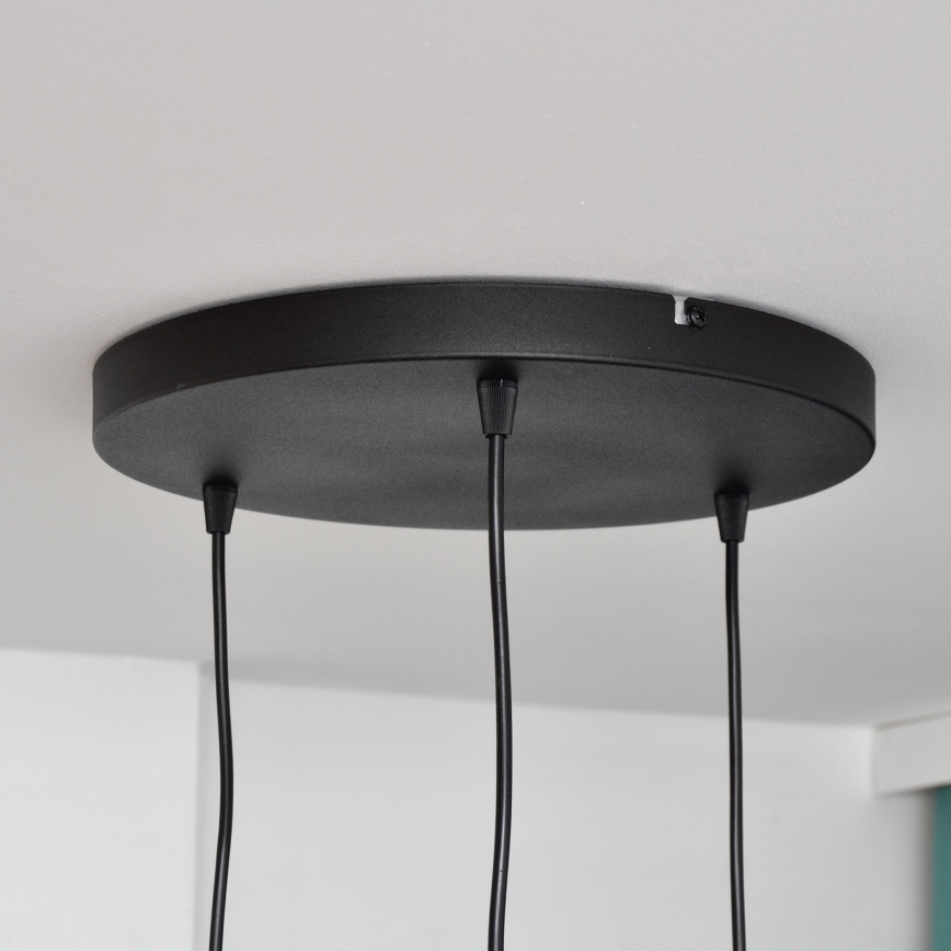 LED-Hängeleuchte an Schnur MERCURE 3xE27/15W/230V ø 50 cm schwarz