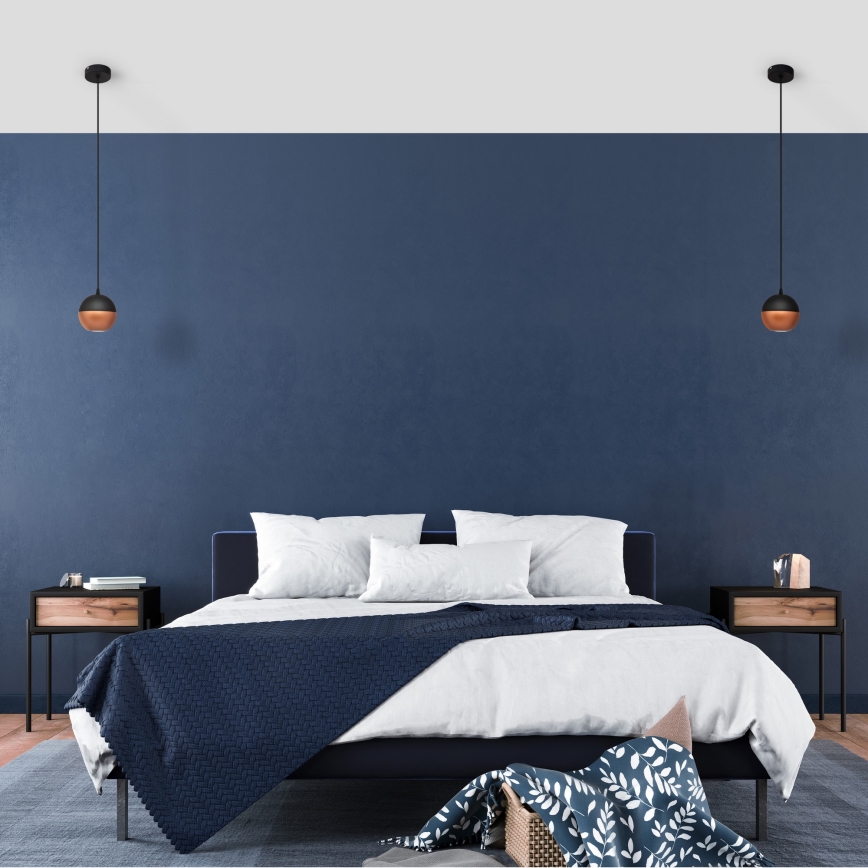 LED-Hängeleuchte an Schnur MIDWAY 1xGU10/4,8W/230V schwarz/kupfern
