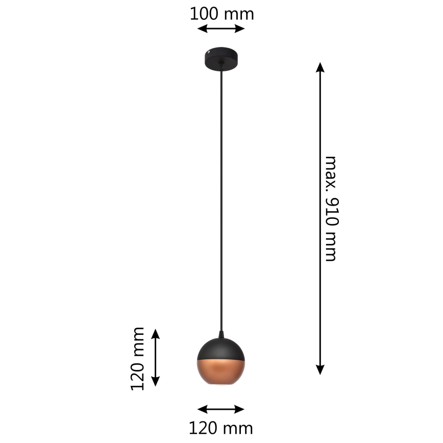 LED-Hängeleuchte an Schnur MIDWAY 1xGU10/4,8W/230V schwarz/kupfern