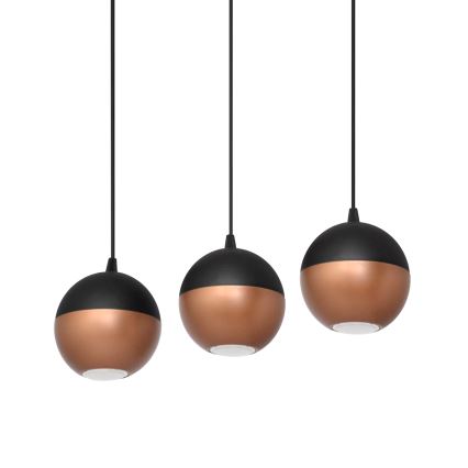 LED-Hängeleuchte an Schnur MIDWAY 3xGU10/4,8W/230V schwarz/kupfern