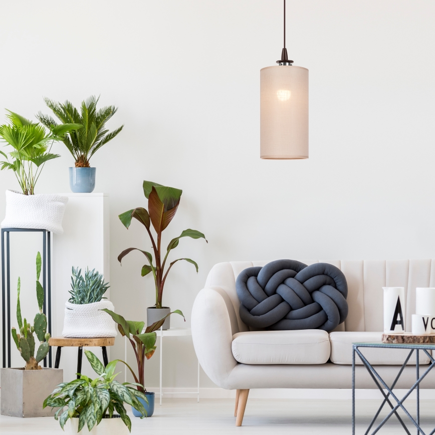 LED-Hängeleuchte an Schnur NOEL MINI 1xE27/60W/230V beige