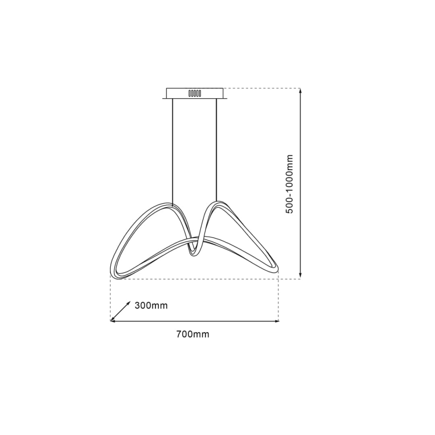 LED-Hängeleuchte an Schnur TESORO LED/48W/230V glänzend Chrom