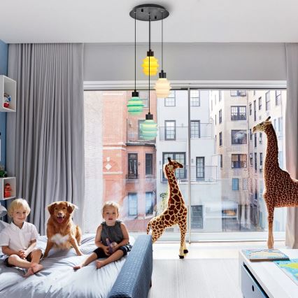 LED-Hängeleuchte an Seil CACTUS LED/12W/230V 3000K grün/gelb/weiß