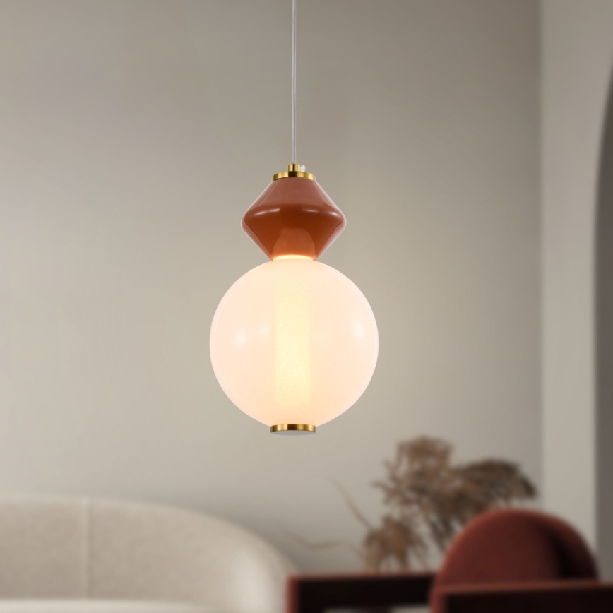 LED-Hängeleuchte an Stahlseil FLORES LED/7W/230V gold/braun