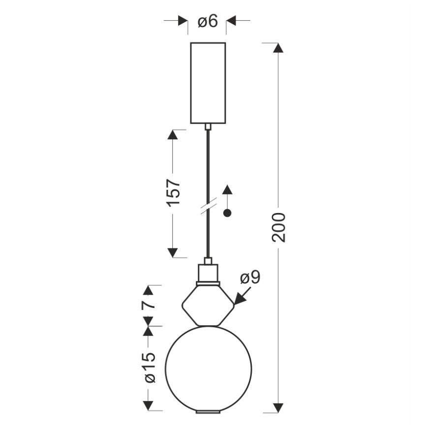 LED-Hängeleuchte an Stahlseil FLORES LED/7W/230V gold/braun