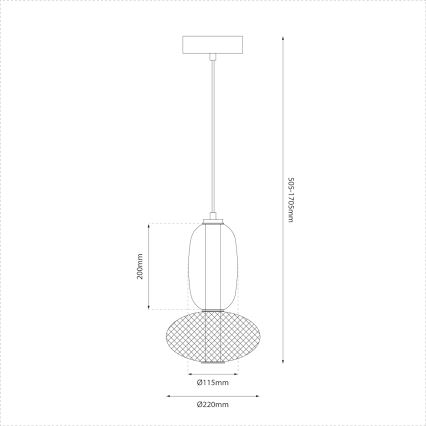 LED-Hängeleuchte ARAME LED/15W/230V d 22 cm schwarz