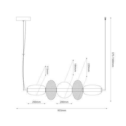 LED-Hängeleuchte ARAME LED/32W/230V schwarz