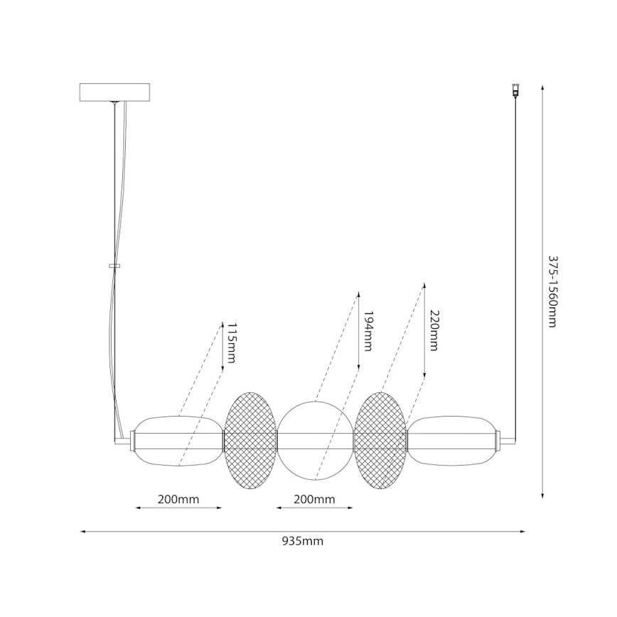 LED-Hängeleuchte ARAME LED/32W/230V schwarz