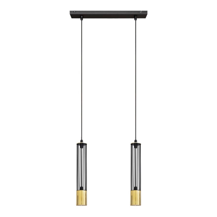 LED Hängeleuchte BARS 2xGU10/4,8W/230V schwarz/gold