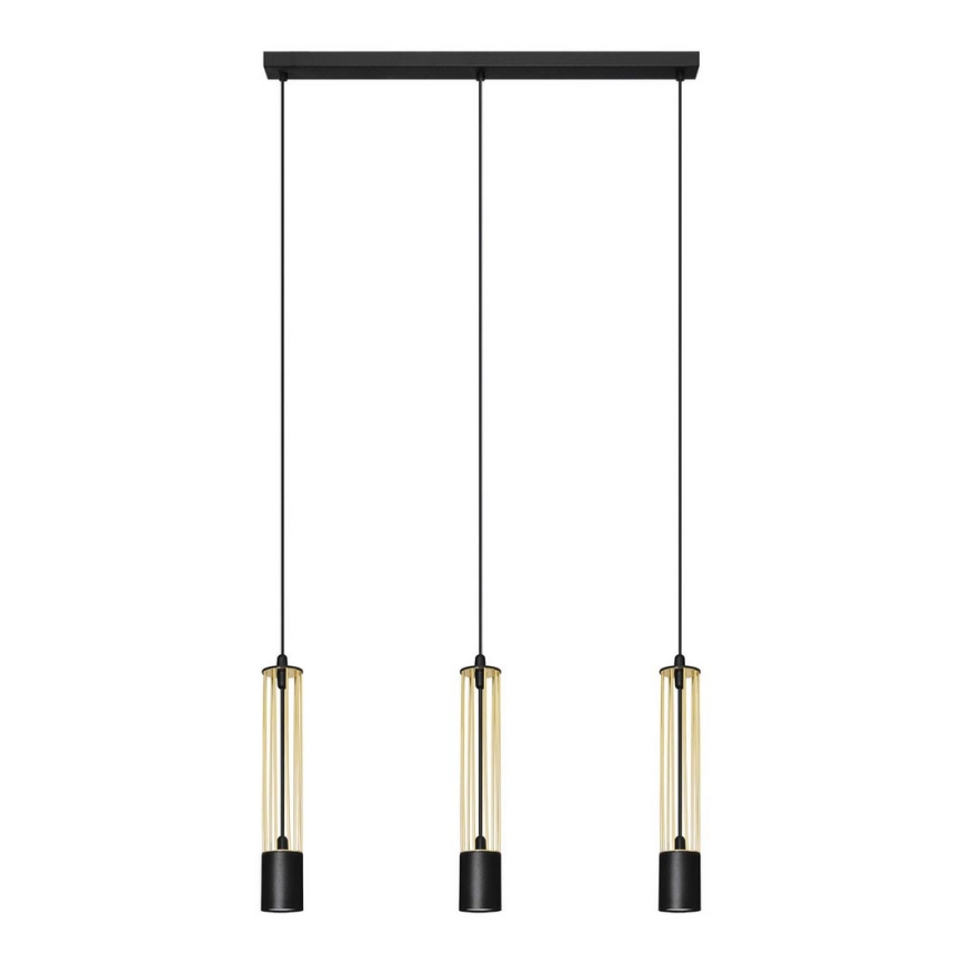 LED Hängeleuchte BARS 3xGU10/4,8W/230V gold/schwarz