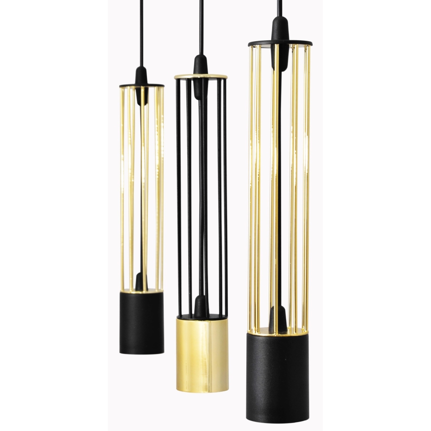LED Hängeleuchte BARS 3xGU10/4,8W/230V schwarz/gold