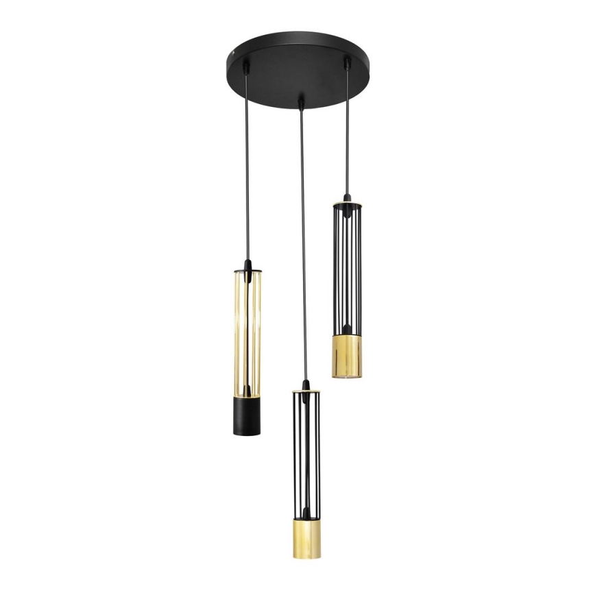 LED Hängeleuchte BARS 3xGU10/4,8W/230V schwarz/gold