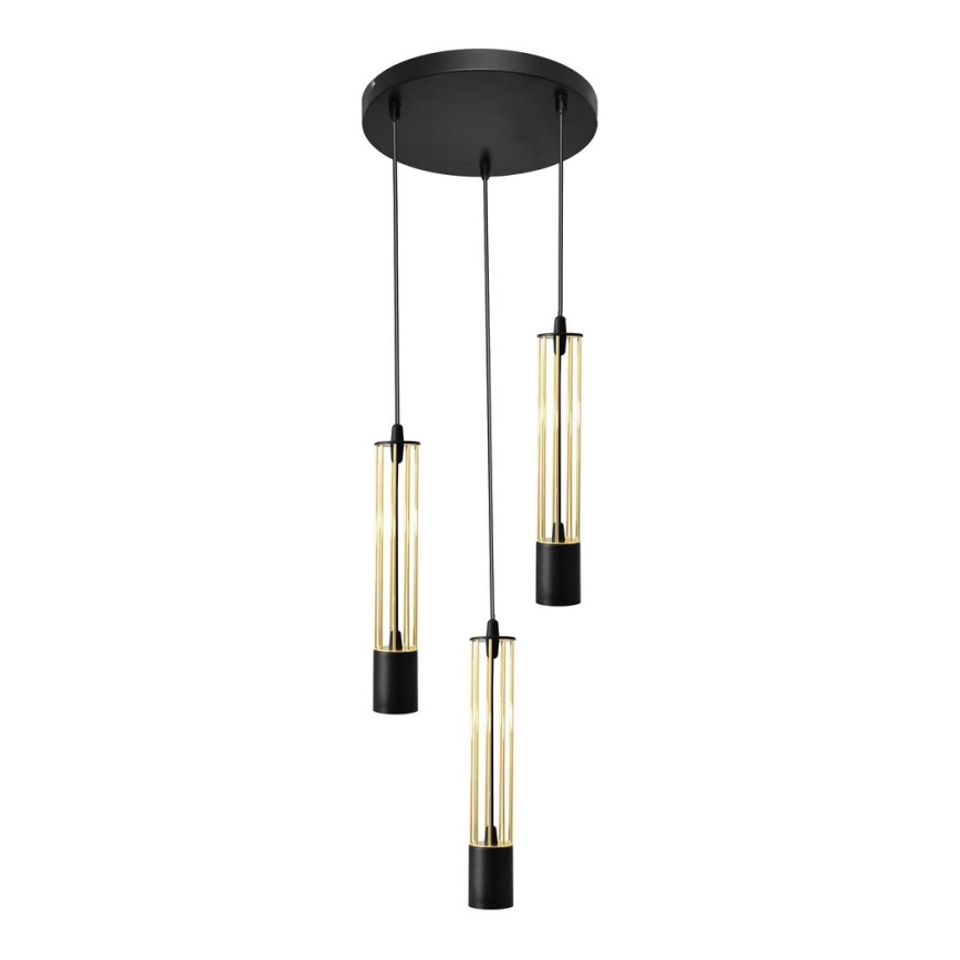 LED Hängeleuchte BARS 3xGU10/4,8W/230V schwarz/gold
