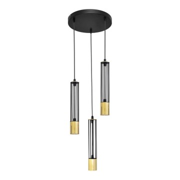 LED Hängeleuchte BARS 3xGU10/4,8W/230V schwarz/gold