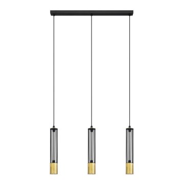 LED Hängeleuchte BARS 3xGU10/4,8W/230V schwarz/gold