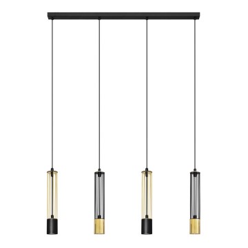LED Hängeleuchte BARS 4xGU10/4,8W/230V schwarz/gold